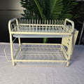 2 Layer High Quality White Dishrack – Carbon Steel Kitchen Drying Rack with Cutlery Holder dish racks Dish Racks