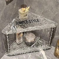 Non-Punching Triangular Acrylic Storage Rack – Nordic Corner Shelf for Bathroom and Home Organization wall maunted caddies Wall-Mounted Caddies