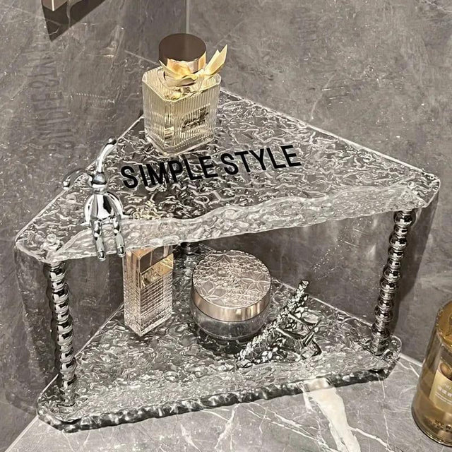 Non-Punching Triangular Acrylic Storage Rack – Nordic Corner Shelf for Bathroom and Home Organization wall maunted caddies Wall-Mounted Caddies