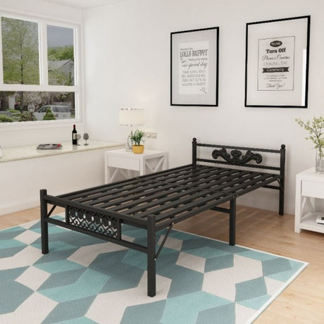 Metallic Roll Away Night Single Bed Mobile Foldable Bed with Wheels for Easy Storage