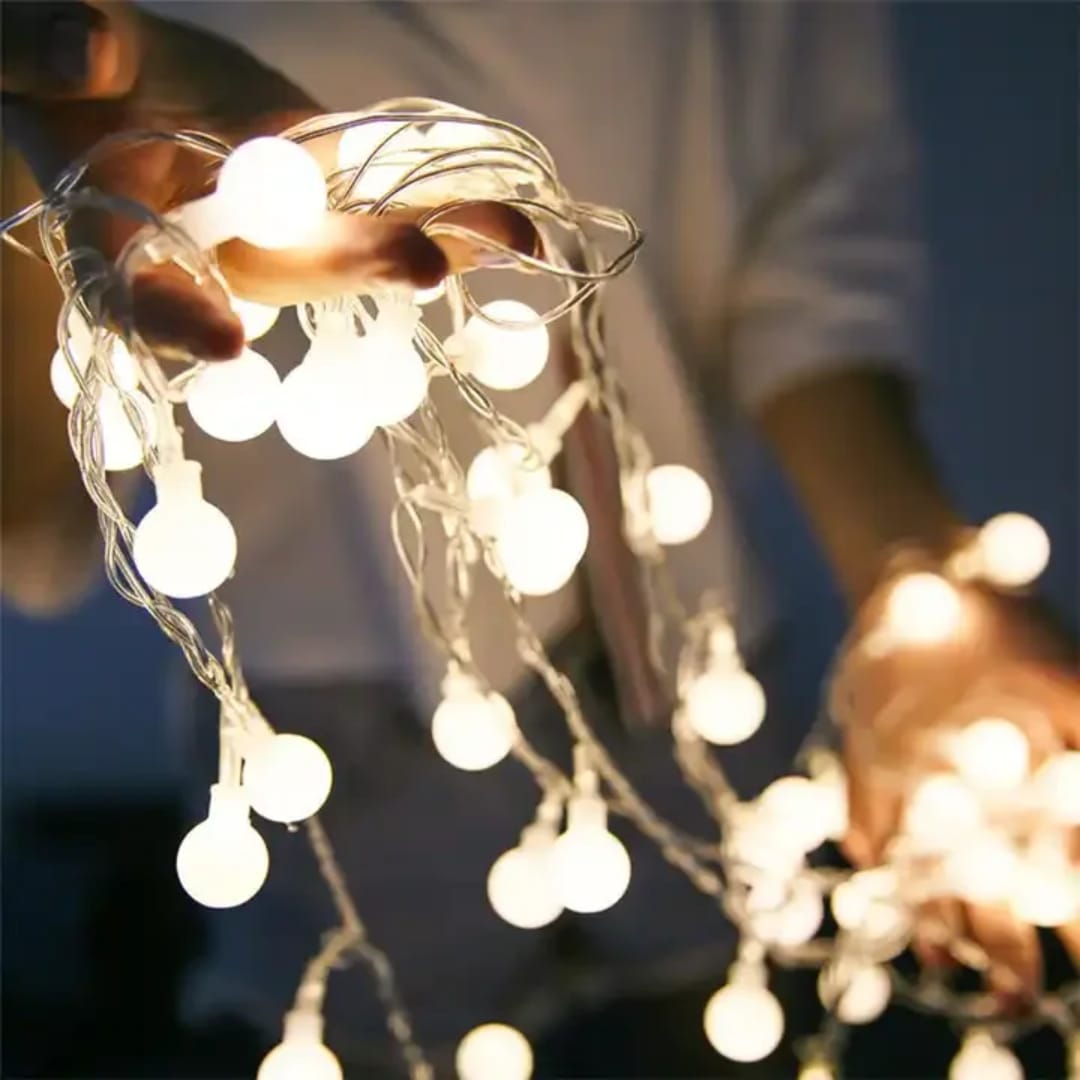 10 Meters Christmas Round LED String Lights with Remote and USB Power