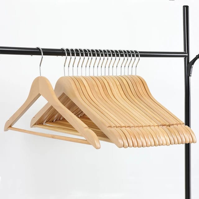 10 Piece Wooden Hangers Set Durable and Elegant