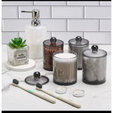 10 oz Bathroom storage Jar Black Plastic Dispenser Box with Lid