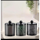 10 oz Bathroom storage Jar Black Plastic Dispenser Box with Lid