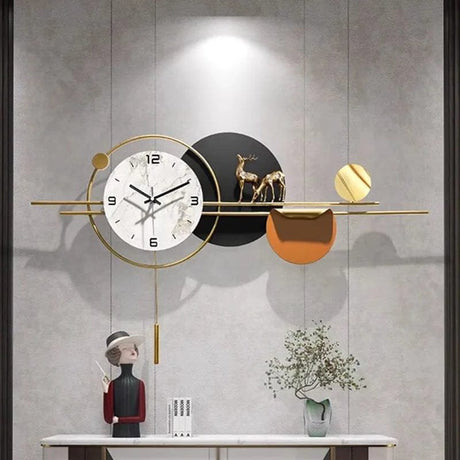 Deer Design Wall Clock | Elegant and Artistic Metal Frame