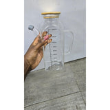 1000ml Square Shaped Oil Jar with Bamboo Lid Stylish and Functional Oil Dispenser for Kitchen