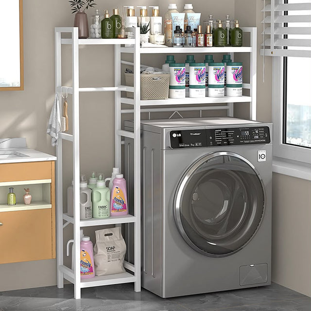 White Washing Machine Storage Rack