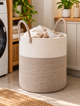 Woven laundry basket
