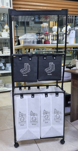 3-Tier Laundry Basket with Storage Rack