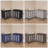 3-Compartment Oxford Fabric Laundry Basket with Wheels