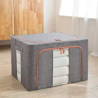 100L Foldable Storage Organizer Box with Zipper and Window 60x42x40cm Storage Bins Household Storage Bags