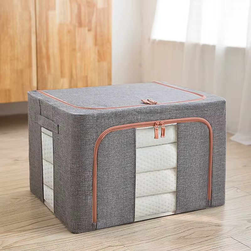100L Foldable Zipped Closet Organizer – Large Capacity Storage Box