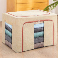 100L Foldable Storage Organizer Box with Zipper and Window 60x42x40cm Storage Bins Household Storage Bags