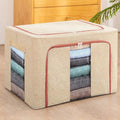 100L Foldable Storage Organizer Box with Zipper and Window 60x42x40cm Storage Bins Household Storage Bags