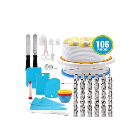 106 Pcs Cake Decorating Set | Complete Kit for Professional Quality Cake Decorations |