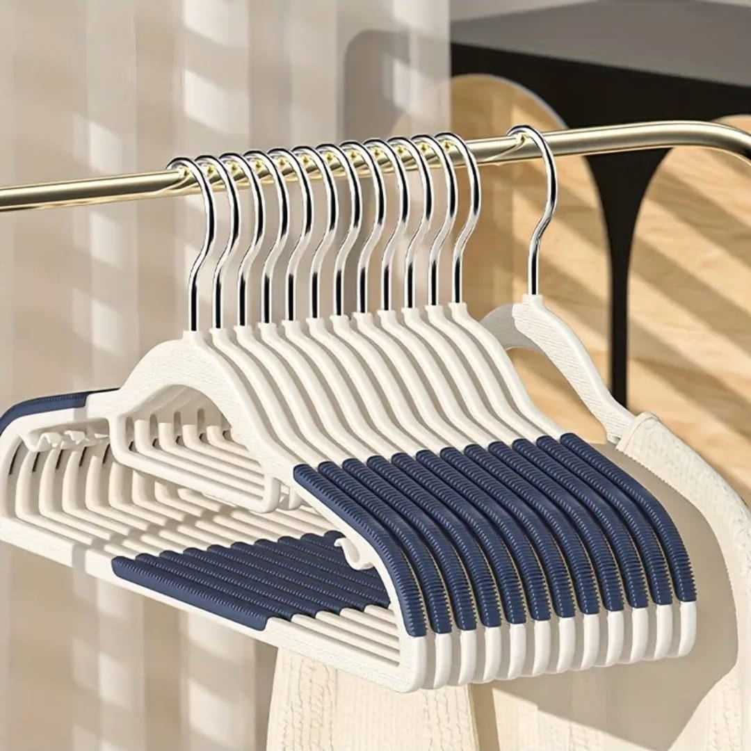 10pcs ABS Clothes Hangers Set – Non-Slip, Sturdy & Durable