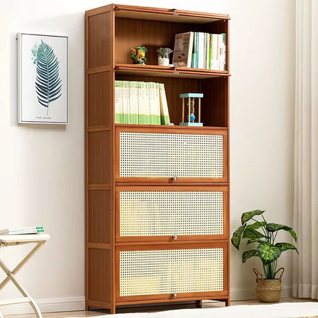 11-Layer Multifunctional Shoe Rack and Storage Shelf with Rattan Wooden Finish