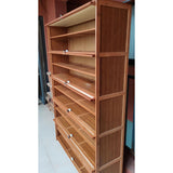 11-Layer Multifunctional Shoe Rack and Storage Shelf with Rattan Wooden Finish