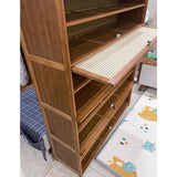 11-Layer Multifunctional Shoe Rack and Storage Shelf with Rattan Wooden Finish