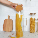 Glass Spaghetti Jar with Bamboo Lid and Handle | 2L Capacity