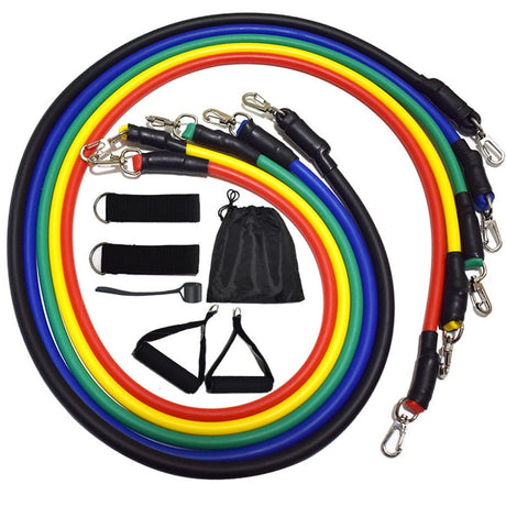 11pcs Full Body Exercise Multipurpose High Elastic Resistance Band Set