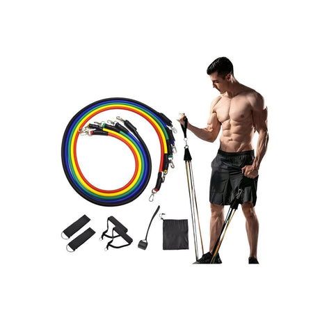 11pcs Full Body Exercise Multipurpose High Elastic Resistance Band Set