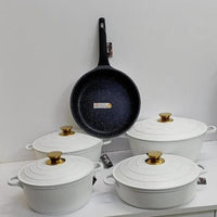 11pcs UCC Life Non-Stick Cookware Set White Cookware Sets
