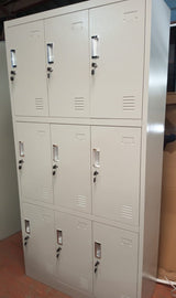 12-Door Metal Locker Cabinet – Secure Multi-Compartment Storage with Locks for Office or Gym Use