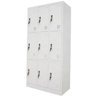 9-Door Metal Locker Cabinet – Secure Multi-Compartment Storage with Locks for Office or Gym Use