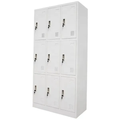 9-Door Metal Locker Cabinet – Secure Multi-Compartment Storage with Locks for Office or Gym Use
