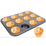 12 Hole Cupcake Baking Tin Non Slip Durable Carbon Steel Muffin & Cupcake Pan