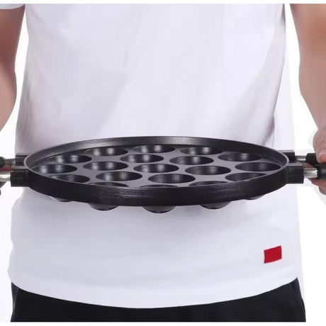 12 Hole Vitumbua Cooking Pan with Handles Cast Iron Nonstick Snack Maker