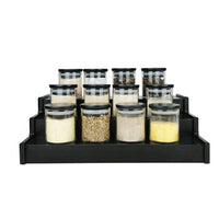 12 Piece Glass Spice Jars with Bamboo Black Lids Storage Containers Food Storage Containers