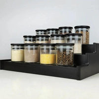 12 Piece Glass Spice Jars with Bamboo Black Lids Storage Containers Food Storage Containers