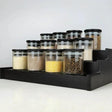 12 Piece Glass Spice Jars with Bamboo Black Lids Storage Containers Food Storage Containers