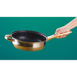 12 Piece Kaisavilla Stainless Steel Cookware Set | Induction Compatible | Thick Bottom & Marble Coating | K-Gold Plate Knob & Handle
