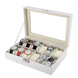 12 Slots Watch Organizer Storage Box Dust Free Protection for Business & Personal Use