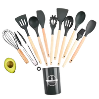 12 in 1 Silicone Cooking & Serving Spoon Set with Holder – Multiple Colours kitchen and dinning Kitchen Utensil Sets