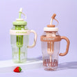 1200ml Cute Water Bottle with Straw for Milk, Juice, Tea, Coffee, and Beverages