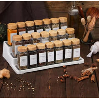 12pc Premium Thick Glass Spice Jar Set – 120ml with Bamboo Lids, Stickers, Funnel & Pen Spice Jar Food Storage Containers