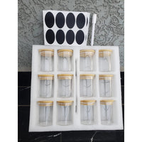12pcs Glass Spice Jar Set with Bamboo Airtight Lids 200ml Spice jars Seasonings & Spices