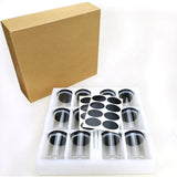 12pcs Glass Spice Jar Set with Black Bamboo Lids 200ml