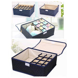 13Grid Undergarment Organizer with Lid 3 in 1 Closet Organizer for Bras, Socks, Boxers, and Underwear (31cm x 26cm x 12cm)