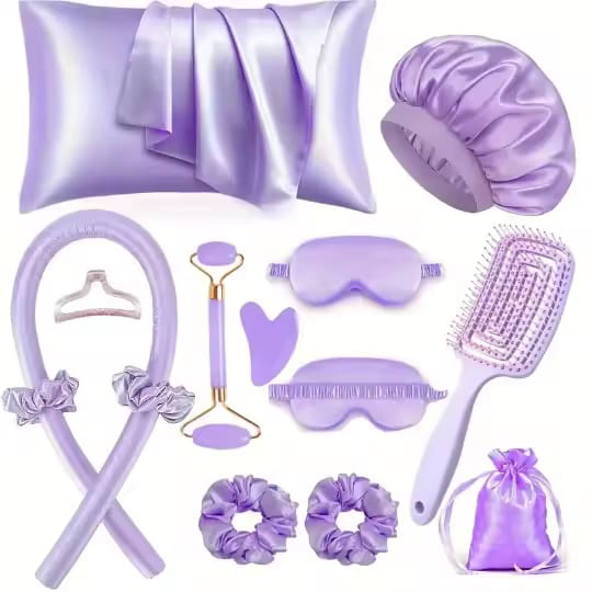 13pcs Satin Silk Beauty Sleep Set for Comfortable Night Rest