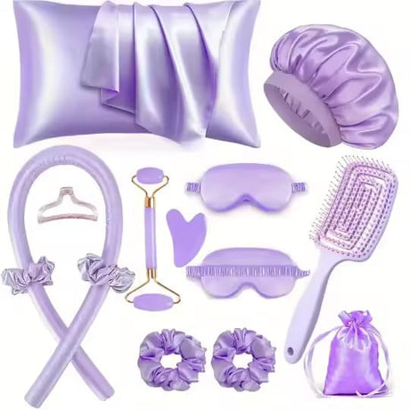 13pcs Satin Silk Beauty Sleep Set for Comfortable Night Rest