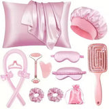 13pcs Satin Silk Beauty Sleep Set for Comfortable Night Rest
