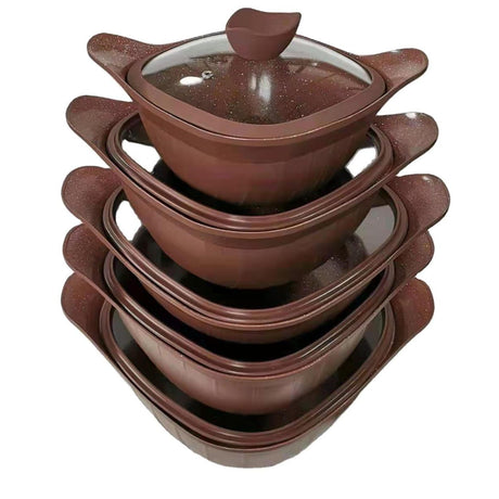 15 pcs Aluminium Square Die Cast Cookware Set | Extra Heavy | Non Stick Surface