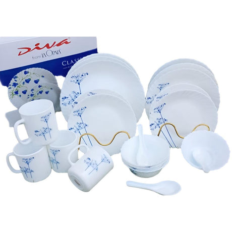 39 Piece Classique Dinner Set Aqua Spray | Elegant Tableware Collection- Furaha Finds Kenya