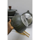 15pcs Granite Coating Kitchen Cookware Set Green Scratch Resistant & Durable Cookware Sets