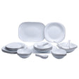16 pcs Quadra Dinner Set | White Plain | Modern Square Dinnerware for Everyday Use